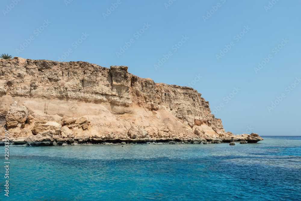 Beautiful landscape with cliffs over sea