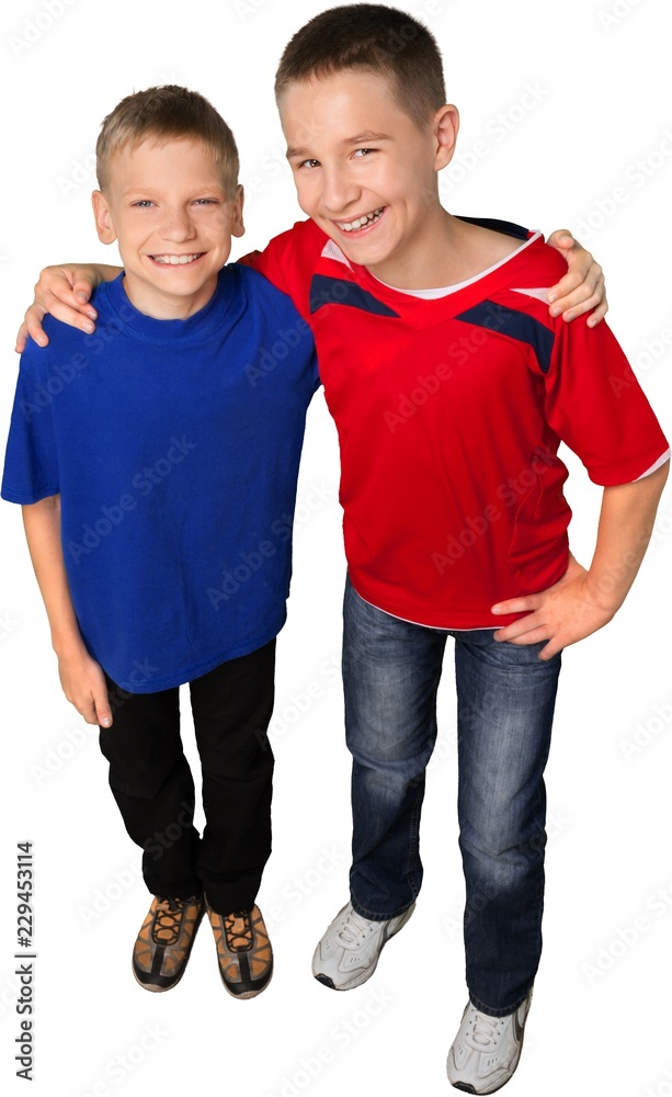 Portrait of Two Smiling Kids / Brothers