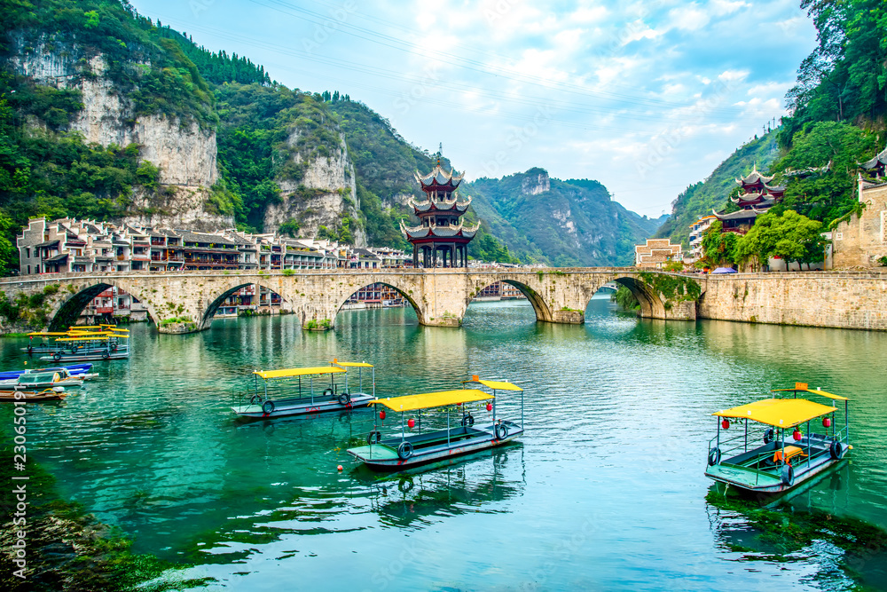 Beautiful scenery of the ancient city of Zhenyuan..