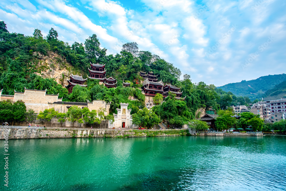 Beautiful scenery of the ancient city of Zhenyuan..