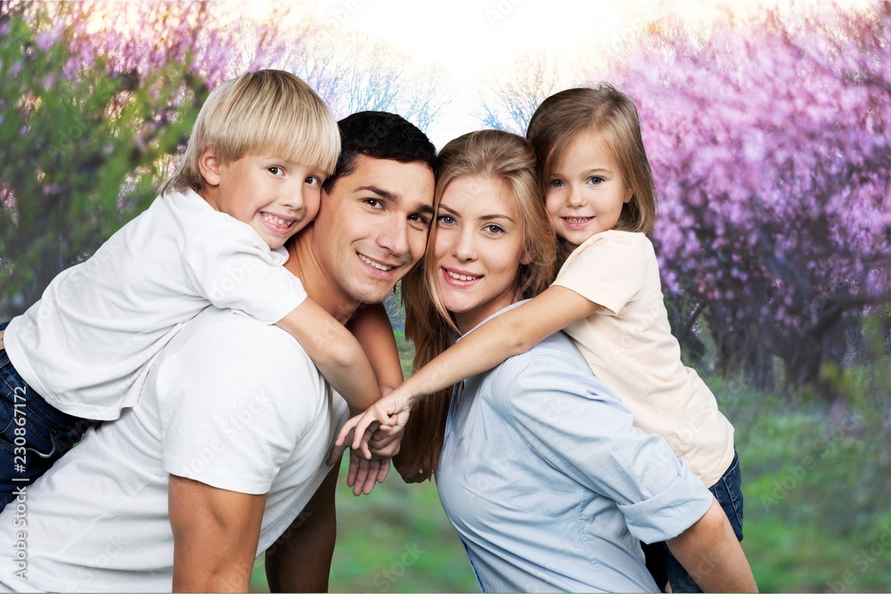 Lovely family in park  outdoor