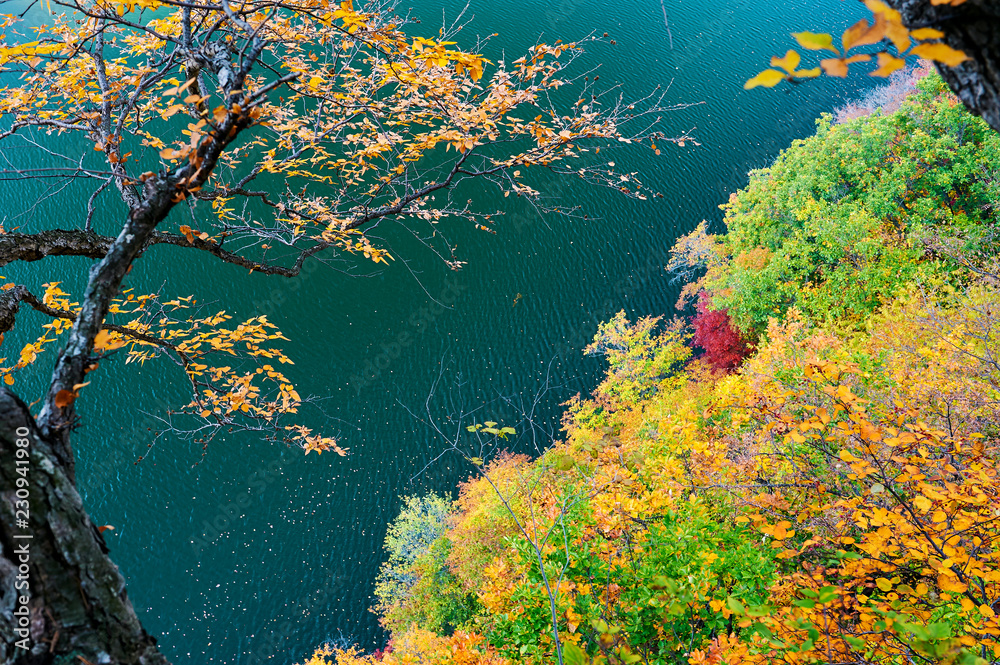  Benxi Guanmen mountain of China autumn scenic.