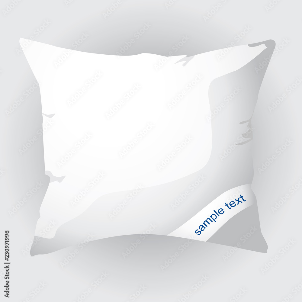 Blank white square pillow.