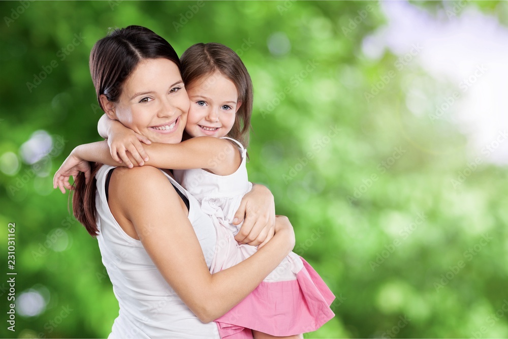 Happy Mother and daughter hugging