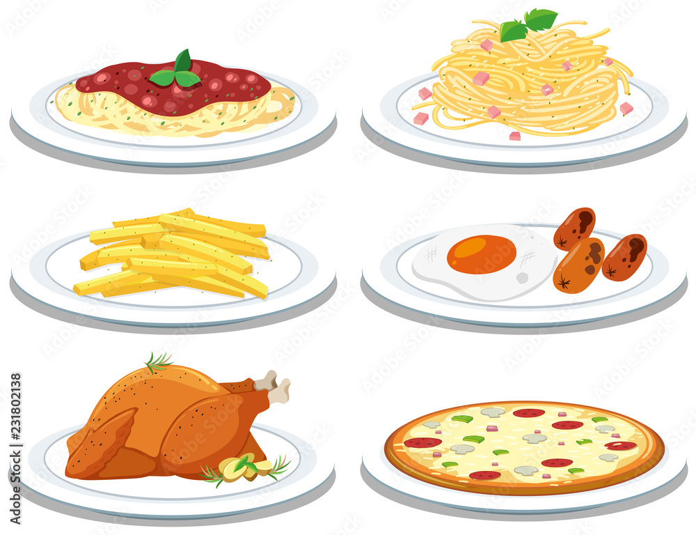 Set of different meals