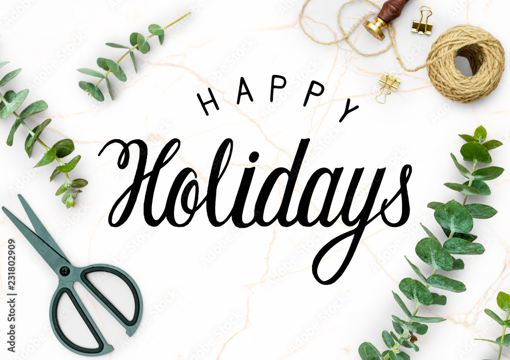 Happy holidays greeting design mockup