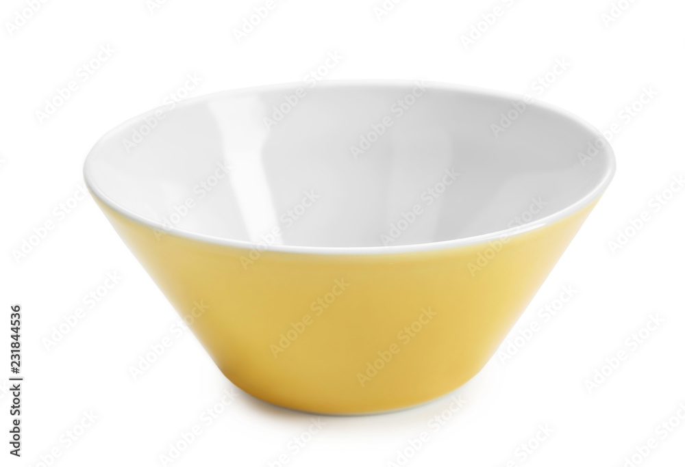 Clean empty bowl on white background