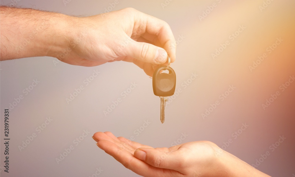 Key car key human hands designated driver concept car rental