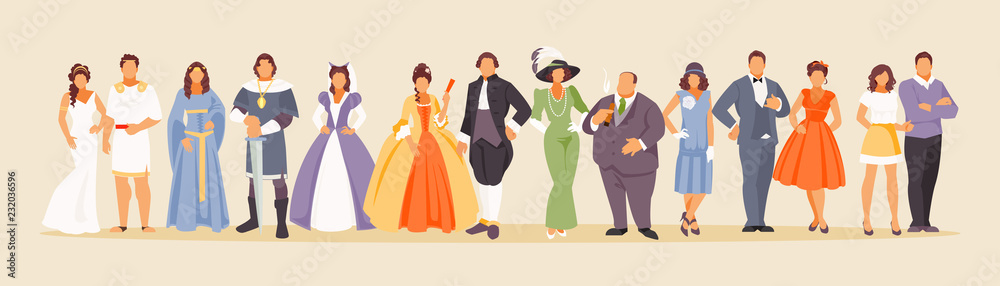 History of fashion vector