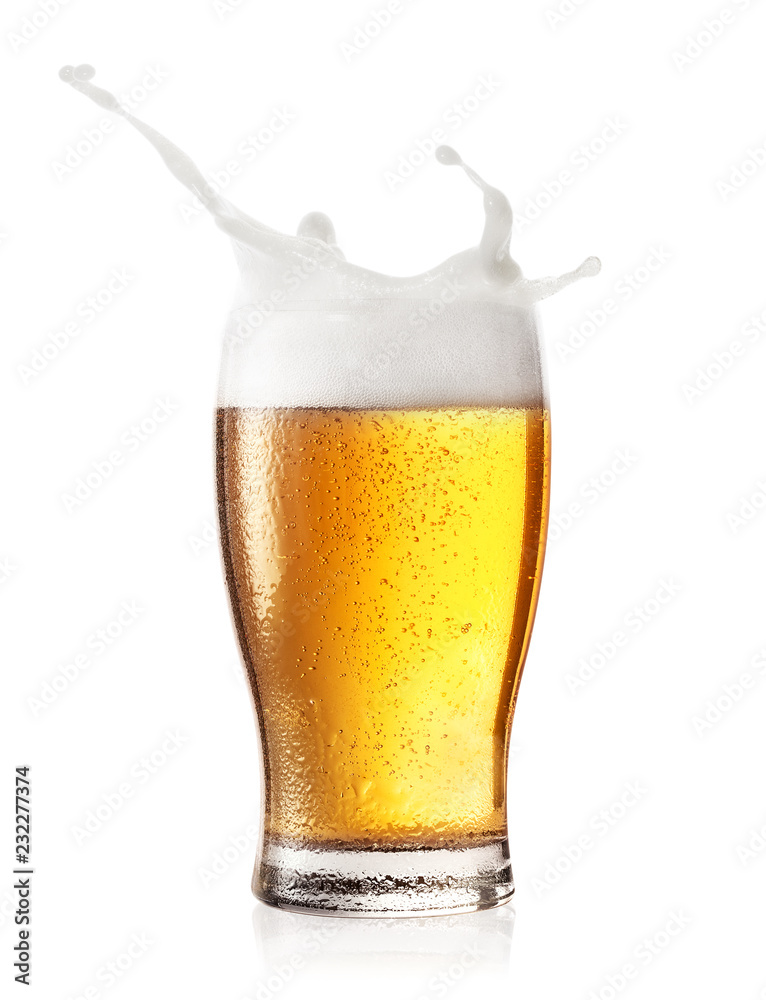 Splash in a glass of beer