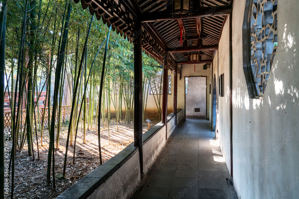 autumn garden, traditional architecture