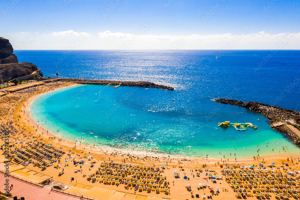 Aerial view of the Gran Canaria island near Amadores beach