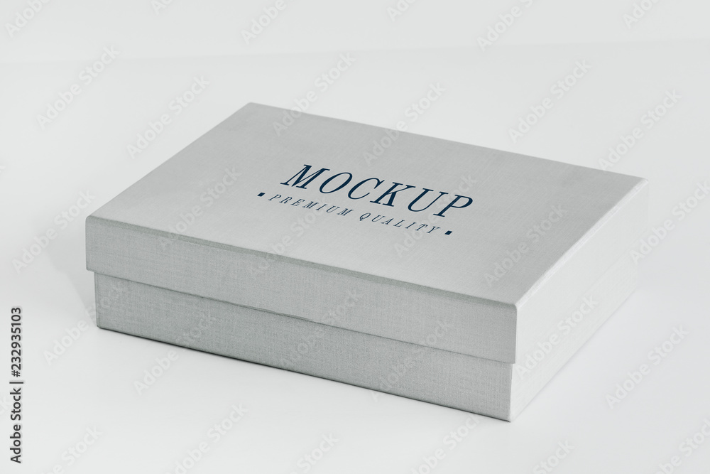 Classic gray gift box mockup