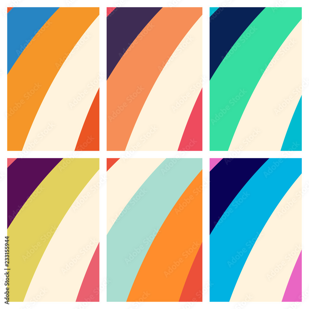 Set of colorful retro print backgrounds