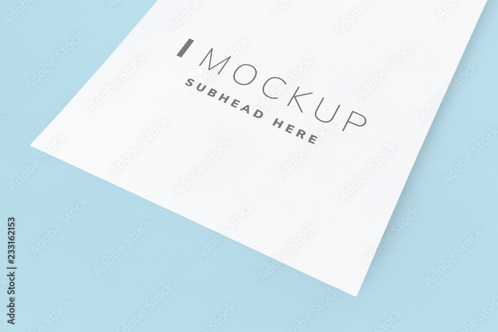 Document mockup on a plain background