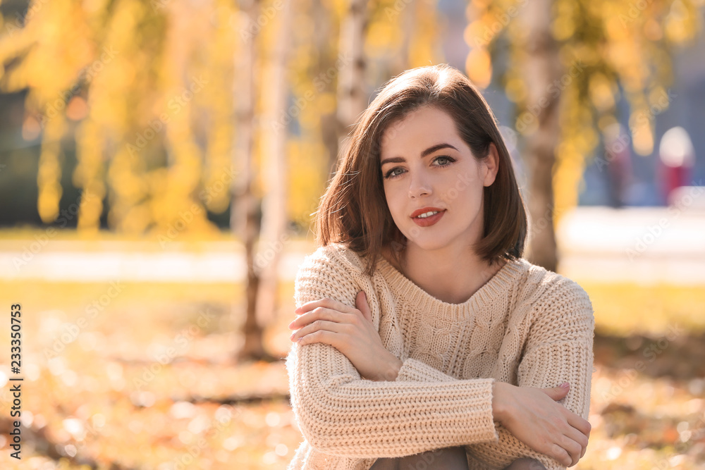 Beautiful young woman outdoors