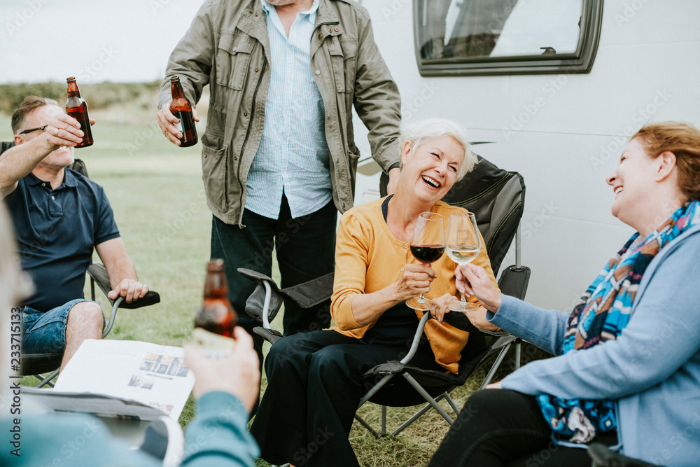 Group of seniors having fun together