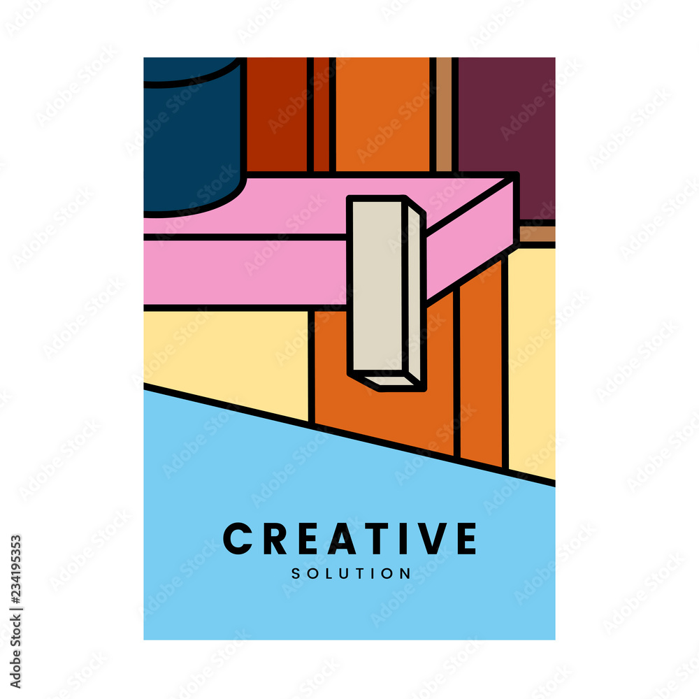 Creative colorful geometry graphic design