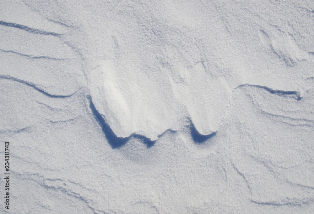 High angle view of snow texture.