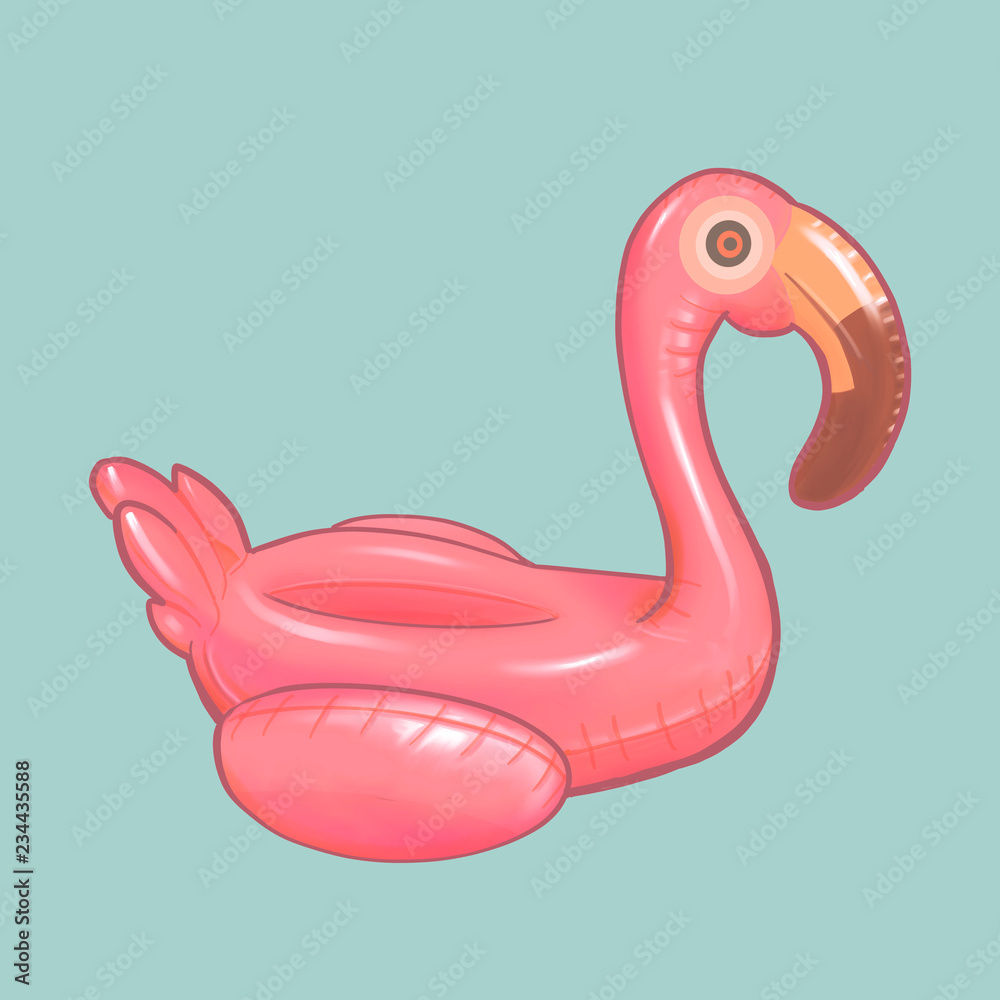 Pink inflatable beach flamingo toy