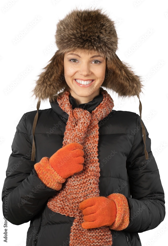 Young Woman In Winter Clothes - Isolated