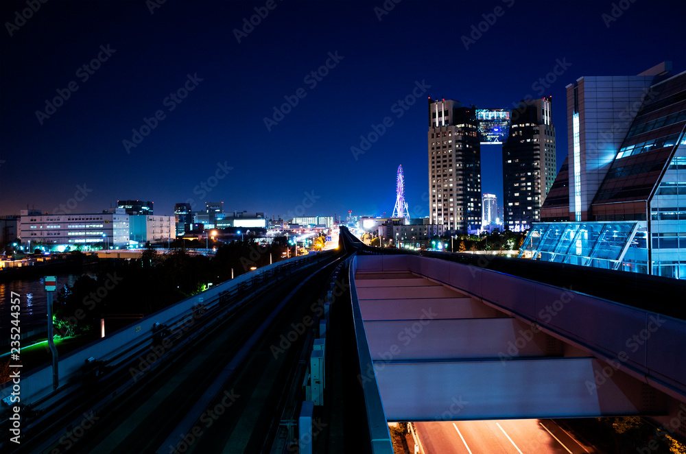 ゆりかもめ線の夜景