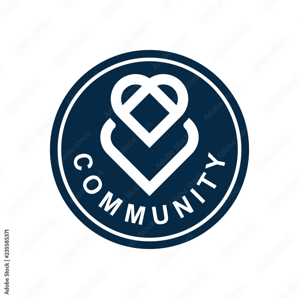 Graphic community logo design isolated on background