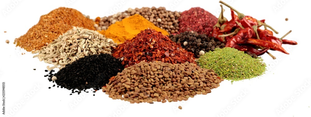 Variety of Dried Spice - Isolated