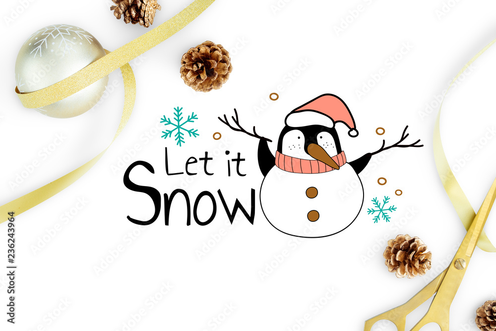 Let is snow Christmas penguin卡片实物模型