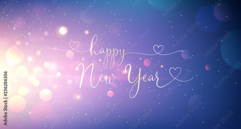 Happy New Year Greeting Text. Vector