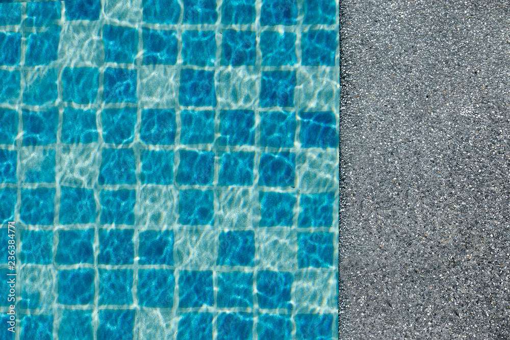 Blue tile in swimming pool 