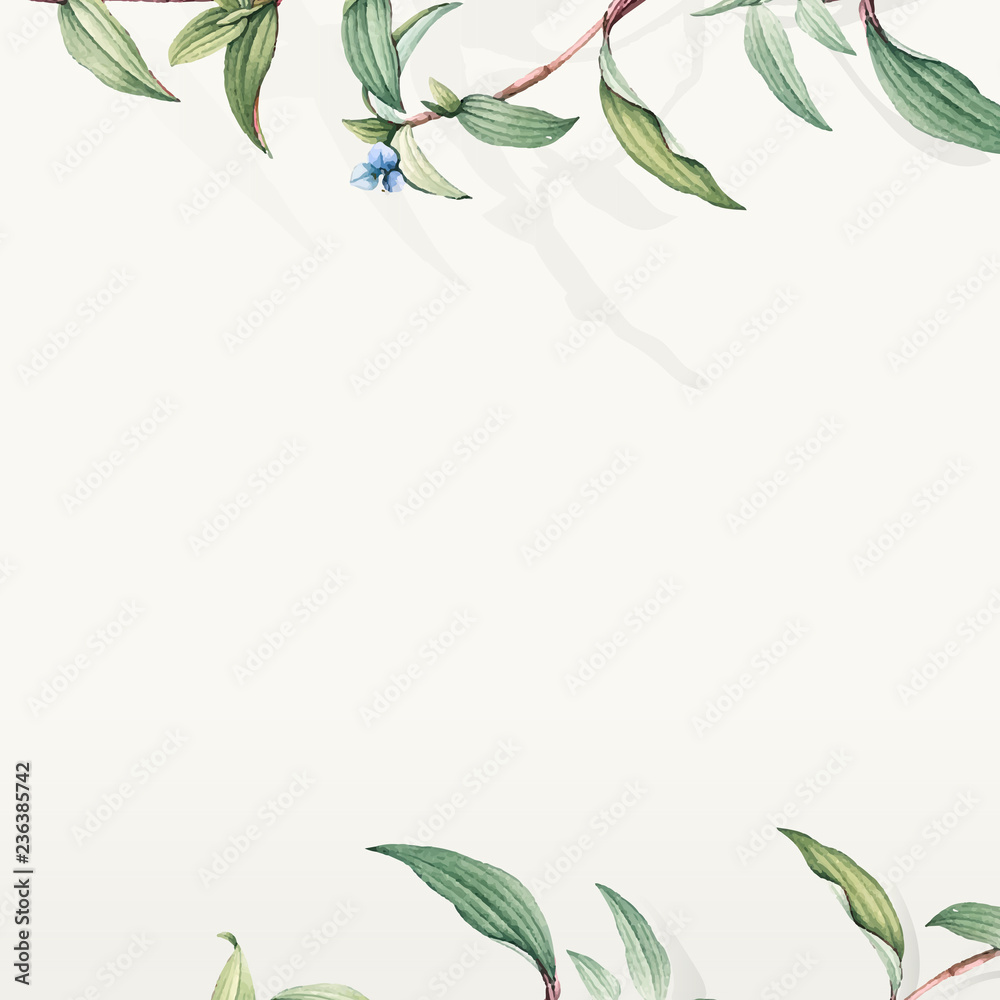 Green botanical leaves background design