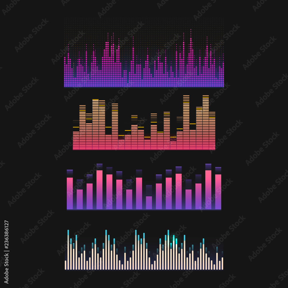 彩色声波均衡器矢量设计套装