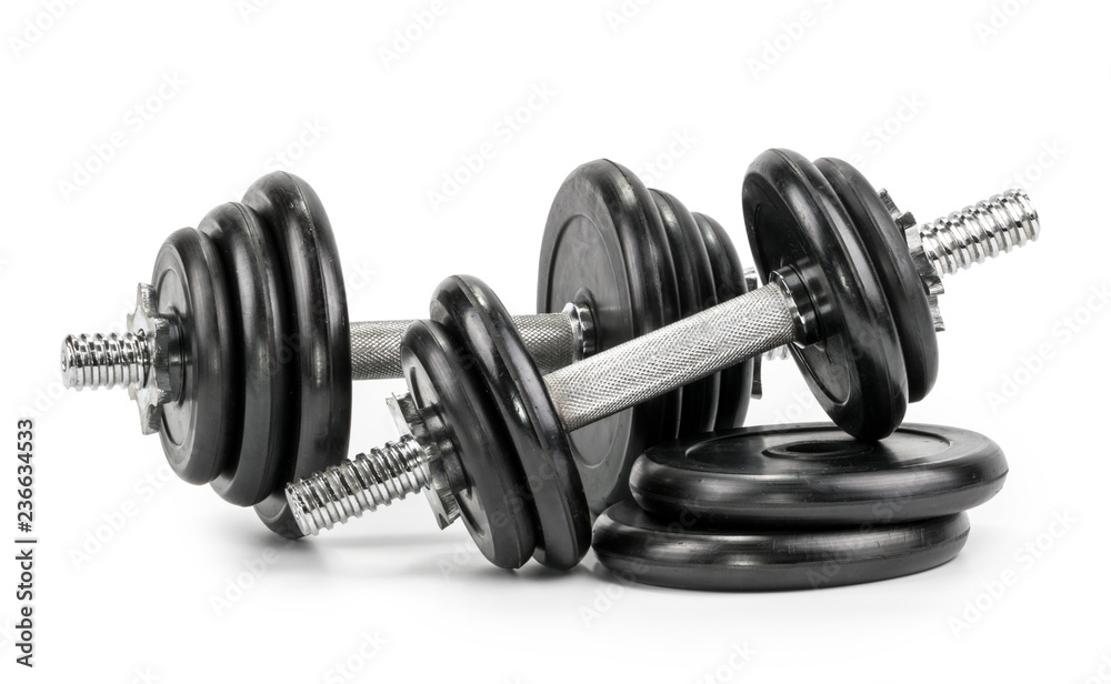 Dumbbells isolated on a white background