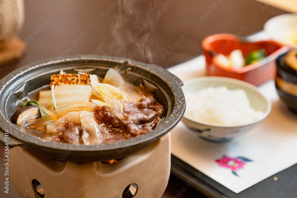 すき焼きとご飯セット