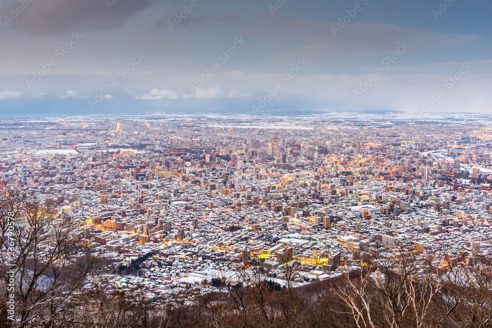 日本札幌冬季天际线