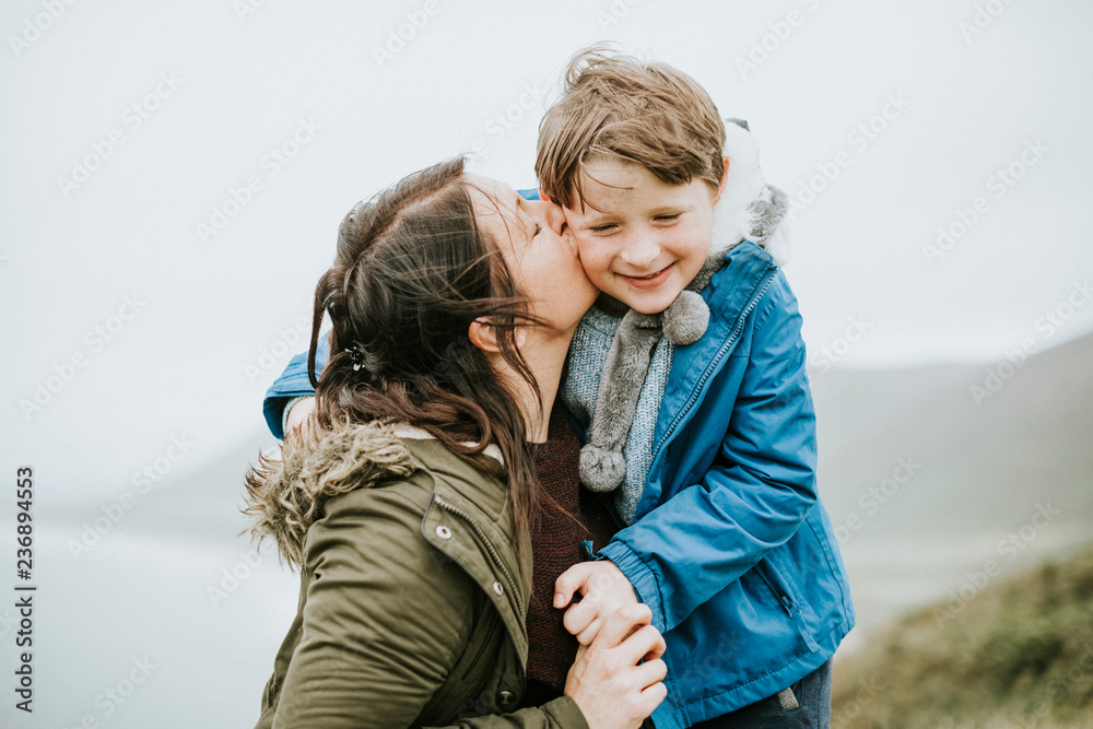 Happy mother and son enjoying together