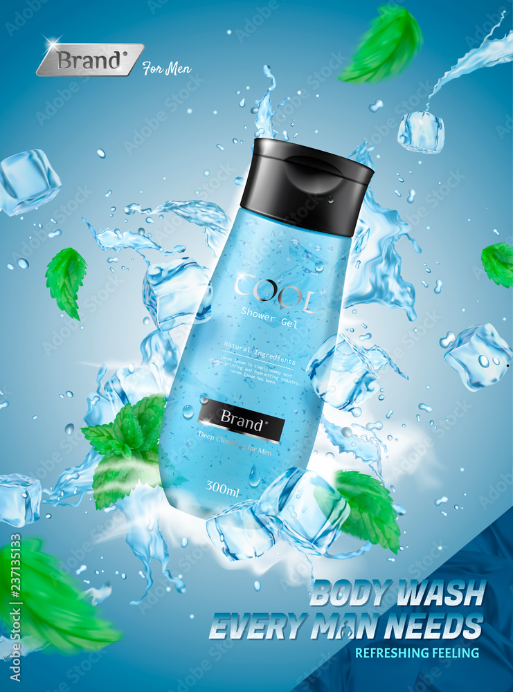 Refreshing mens body wash