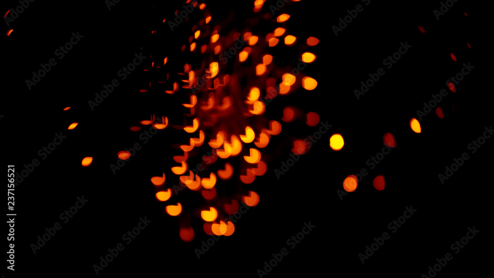 Blurred view of beautiful lights on dark background