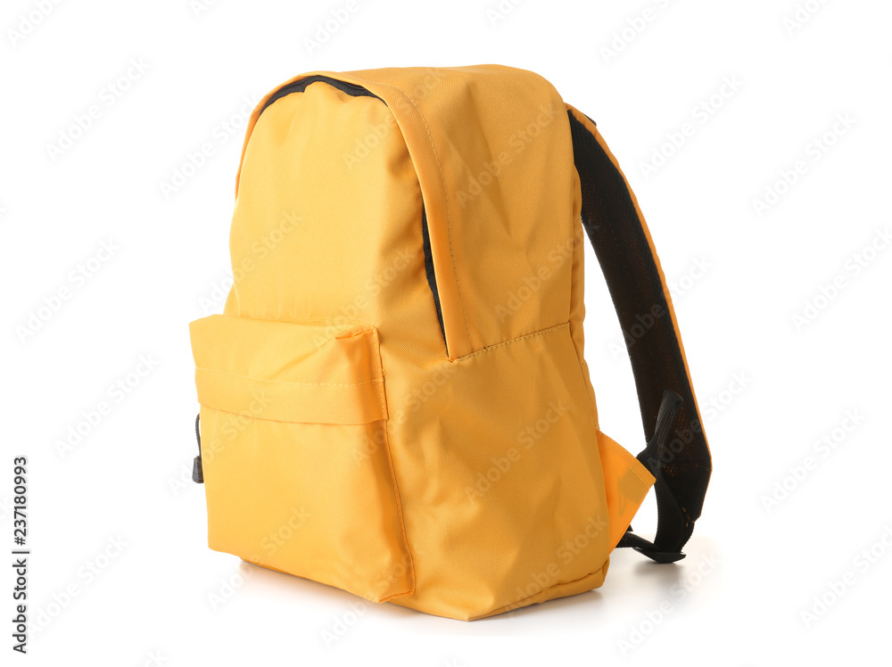 School backpack on white background