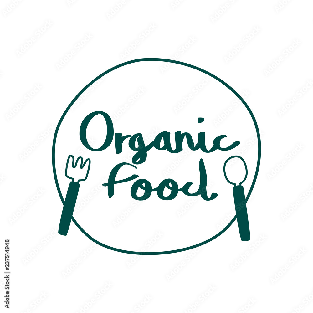 Choose organic food typography vector