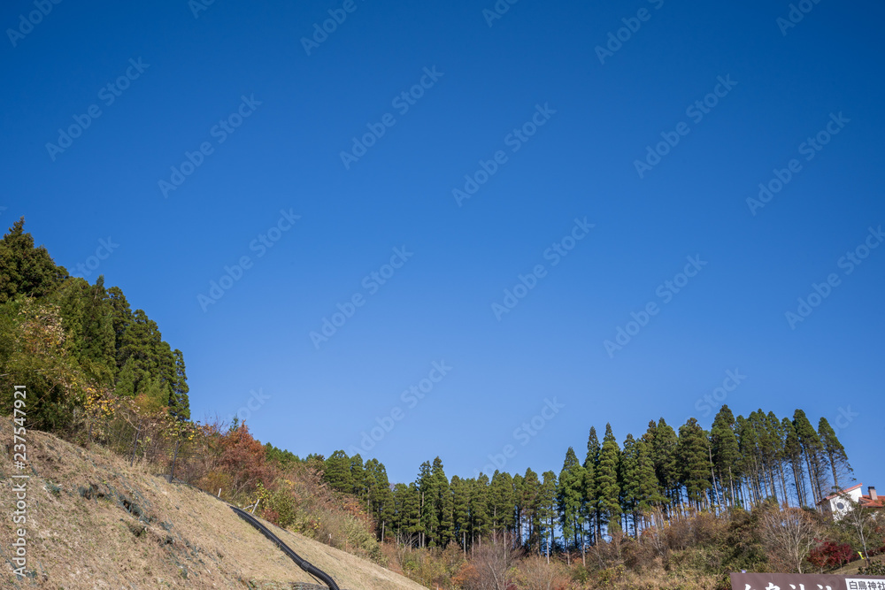 Kokonoe Yume悬索桥（大隅桥）周围的古居山（古居仁赞），最高的苏