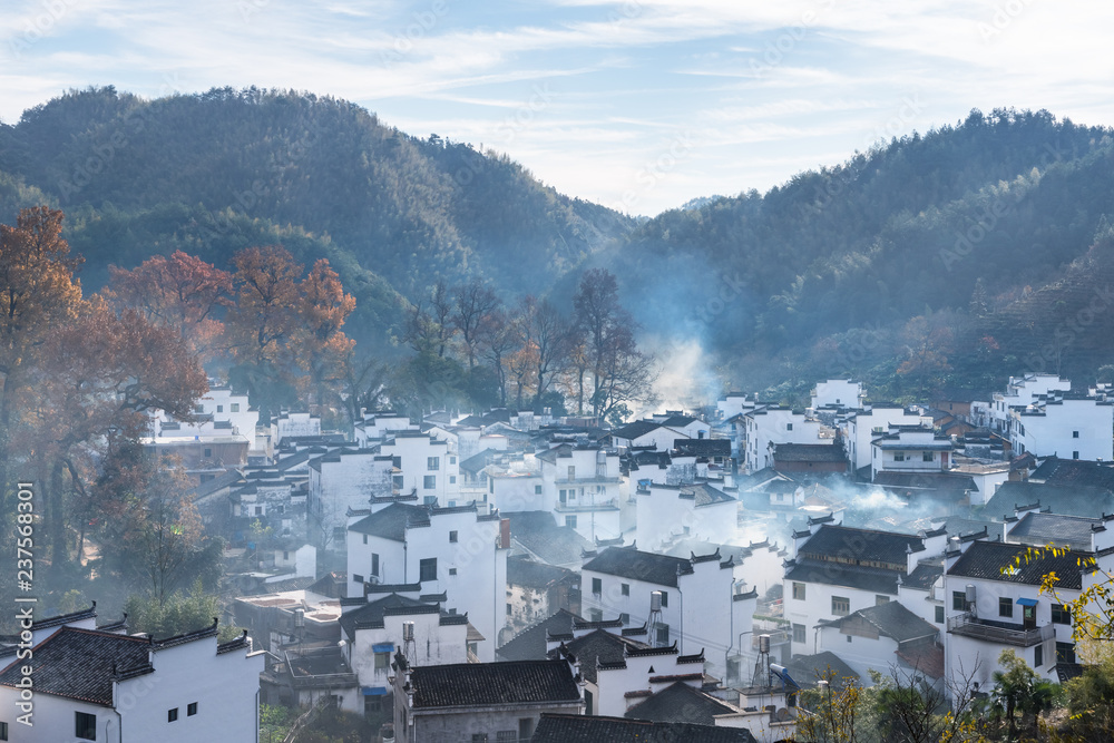 石城村美丽的婺源乡村景观