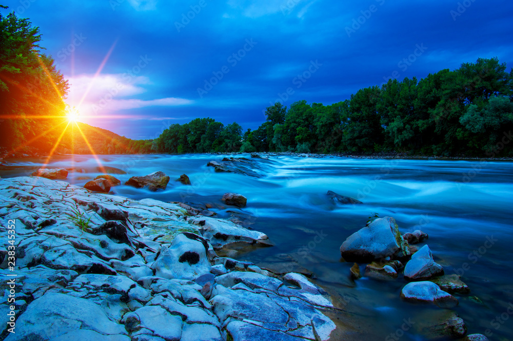 River water and sun