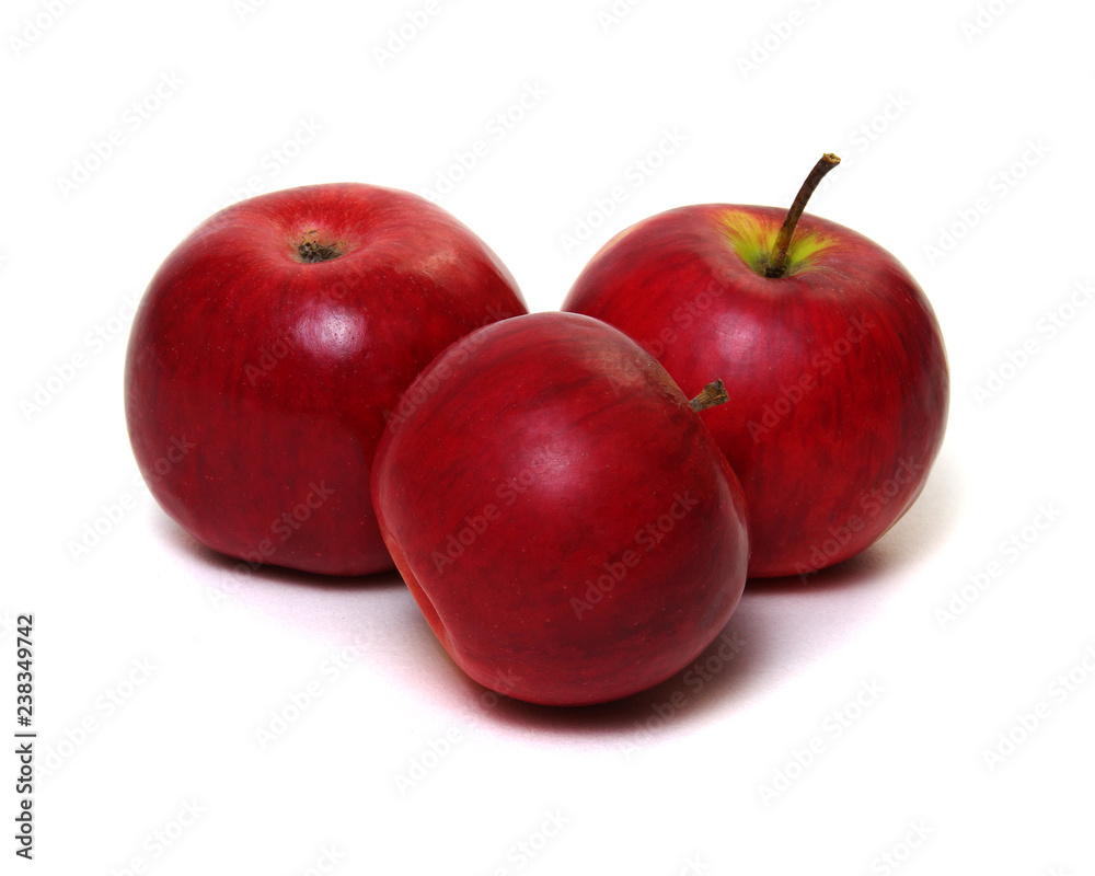 Red apple on white