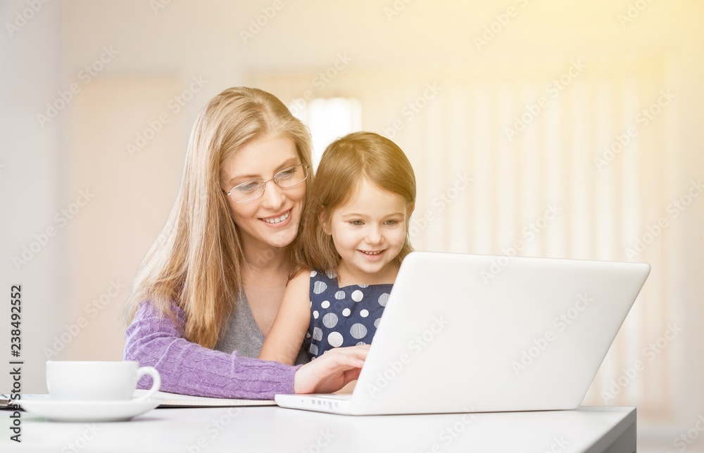 Happy Mother and daughter hugging