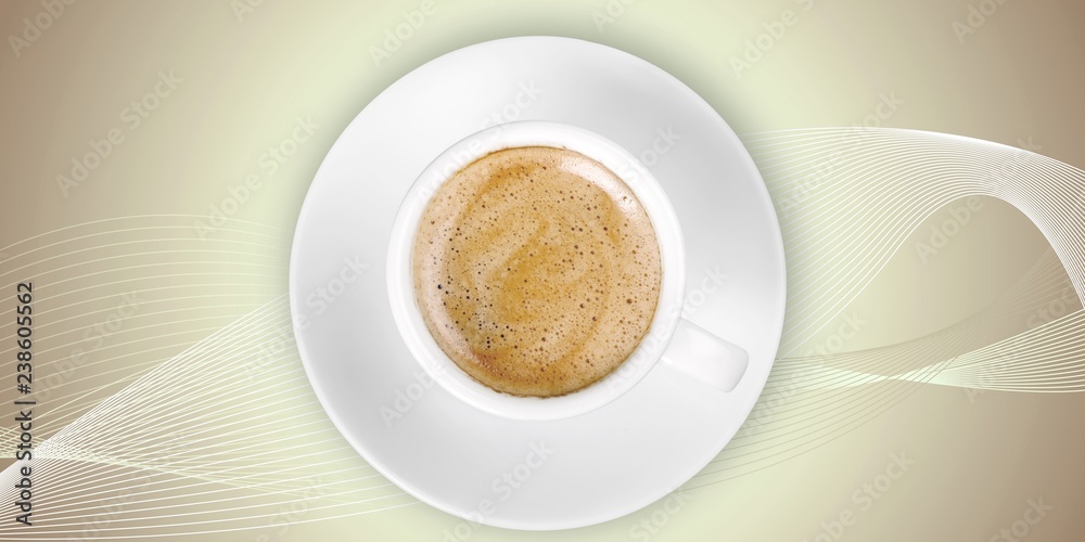 Cup of coffee on wooden background