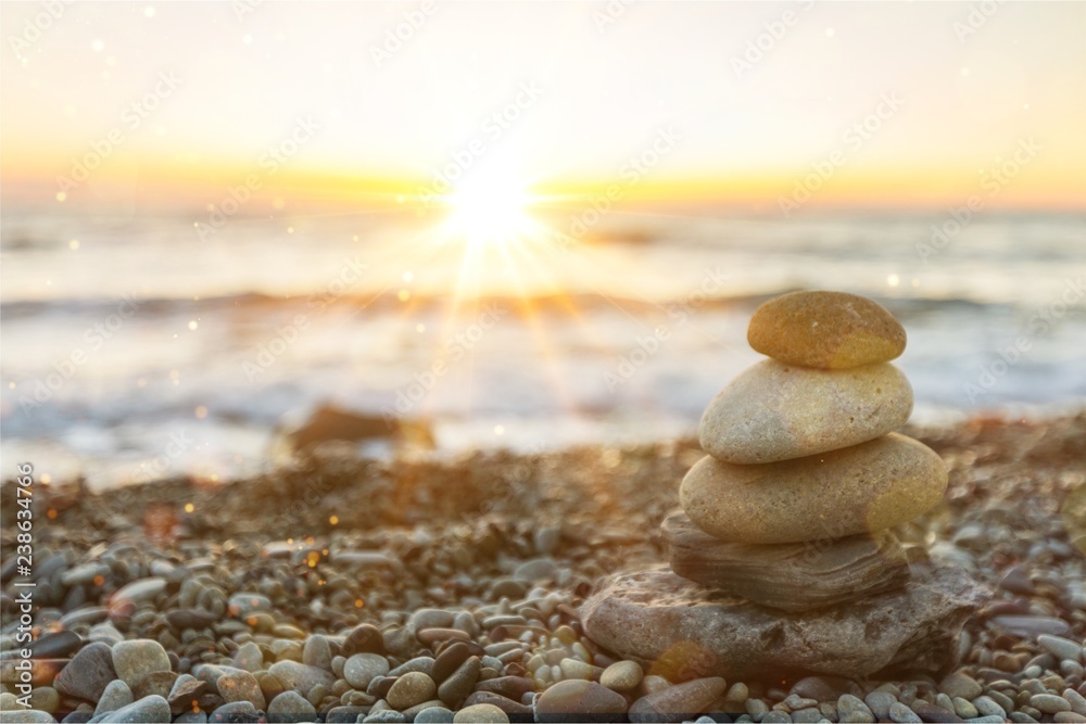 Zen basalt stones  on background