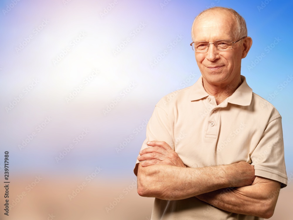 Handsome senior man standing