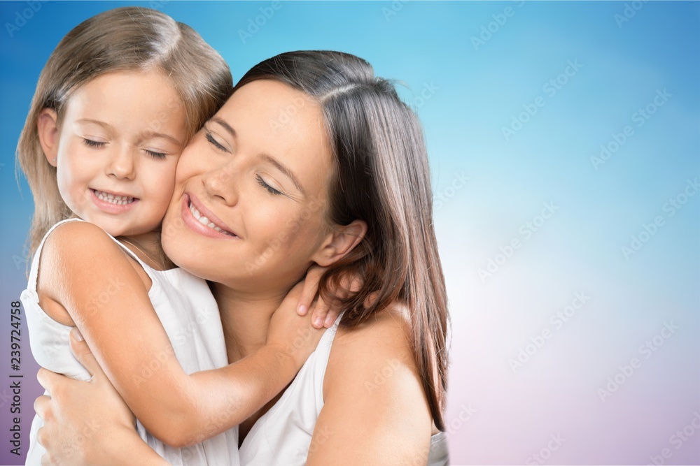 Happy Mother and daughter hugging